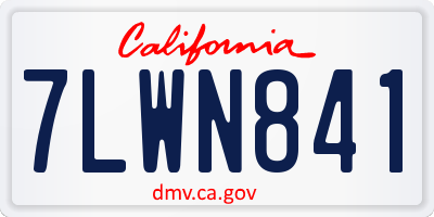 CA license plate 7LWN841