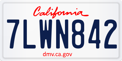 CA license plate 7LWN842