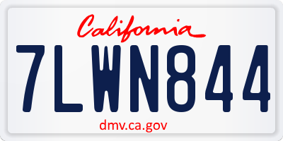 CA license plate 7LWN844
