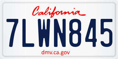 CA license plate 7LWN845