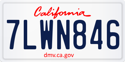 CA license plate 7LWN846
