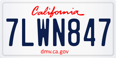 CA license plate 7LWN847