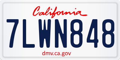CA license plate 7LWN848