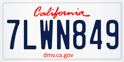 CA license plate 7LWN849