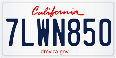 CA license plate 7LWN850