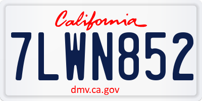 CA license plate 7LWN852