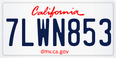CA license plate 7LWN853