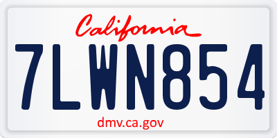 CA license plate 7LWN854