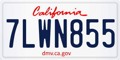 CA license plate 7LWN855