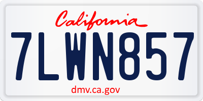 CA license plate 7LWN857
