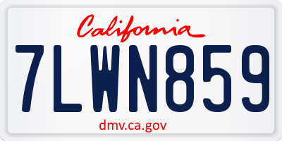 CA license plate 7LWN859