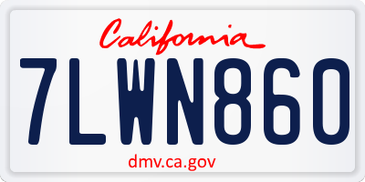 CA license plate 7LWN860