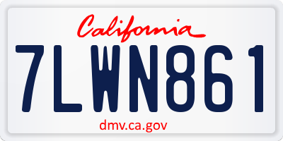 CA license plate 7LWN861