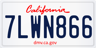 CA license plate 7LWN866