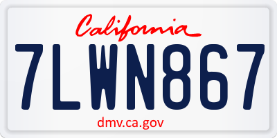 CA license plate 7LWN867