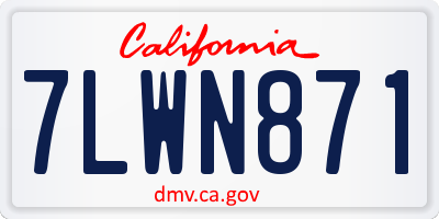 CA license plate 7LWN871