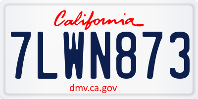 CA license plate 7LWN873