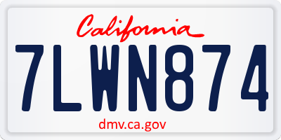CA license plate 7LWN874