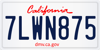 CA license plate 7LWN875