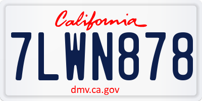 CA license plate 7LWN878