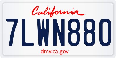 CA license plate 7LWN880