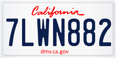 CA license plate 7LWN882
