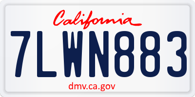 CA license plate 7LWN883