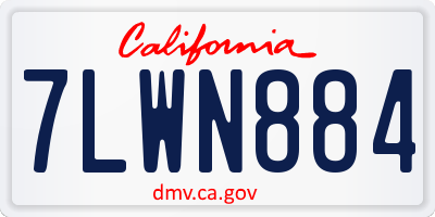CA license plate 7LWN884