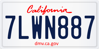 CA license plate 7LWN887
