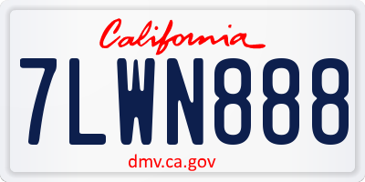 CA license plate 7LWN888