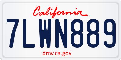 CA license plate 7LWN889