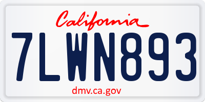 CA license plate 7LWN893