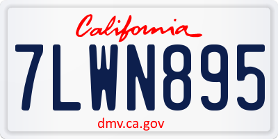 CA license plate 7LWN895