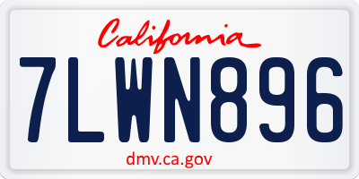 CA license plate 7LWN896