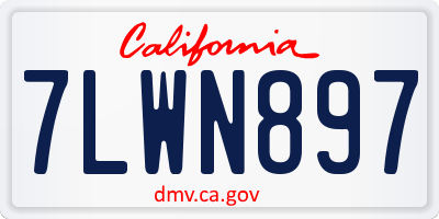 CA license plate 7LWN897