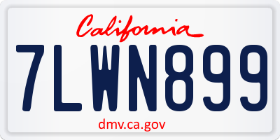 CA license plate 7LWN899