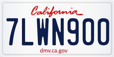 CA license plate 7LWN900