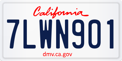 CA license plate 7LWN901