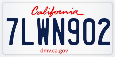CA license plate 7LWN902