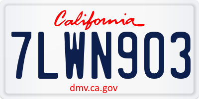CA license plate 7LWN903