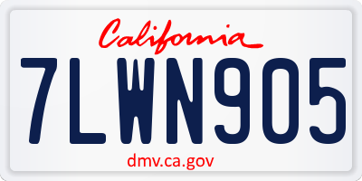 CA license plate 7LWN905
