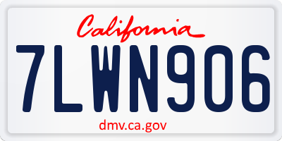 CA license plate 7LWN906