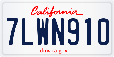 CA license plate 7LWN910