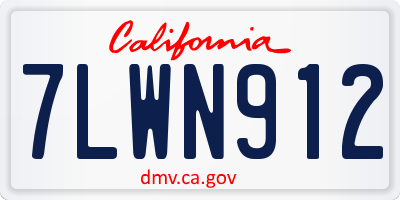 CA license plate 7LWN912
