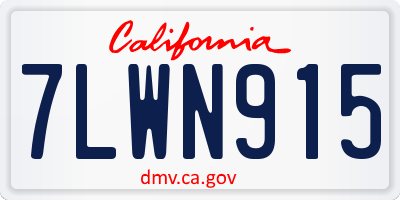 CA license plate 7LWN915