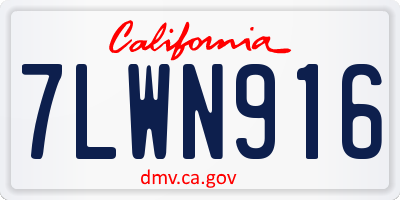 CA license plate 7LWN916