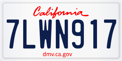 CA license plate 7LWN917