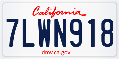 CA license plate 7LWN918