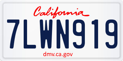 CA license plate 7LWN919