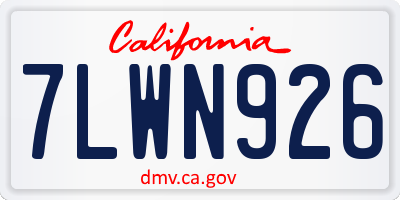 CA license plate 7LWN926